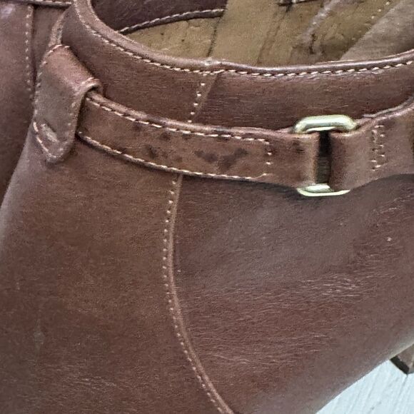 Coach Salene high heel ankle booties brown tan leather ginger 3.5 heel Size 8 - Picture 8 of 15